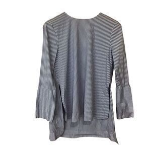 Zara Woman Blue White Striped High Low Tunic Blouse‎ M